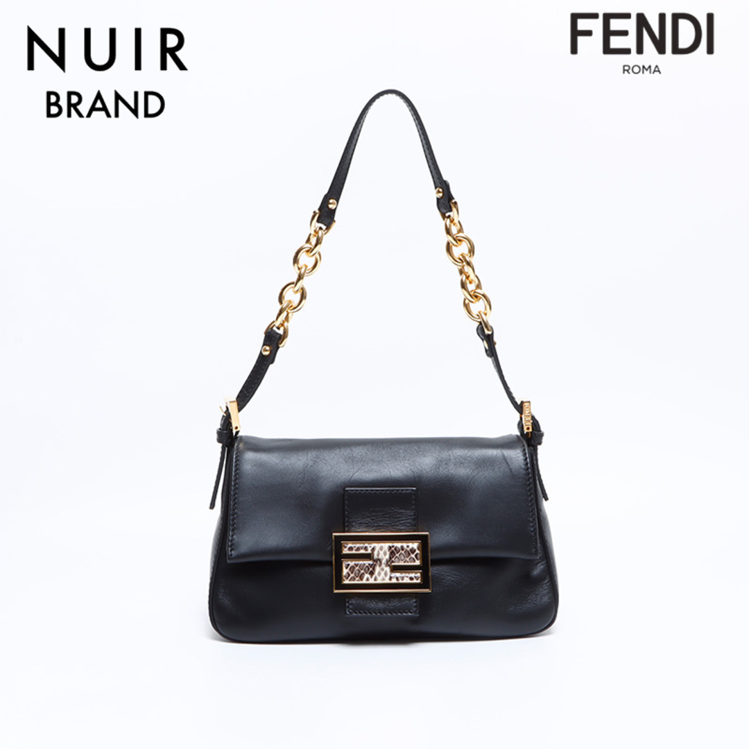 FENDI - フェンディ FENDI マンマ レザー パイソン ゴールド金具  ショルダーバッグ