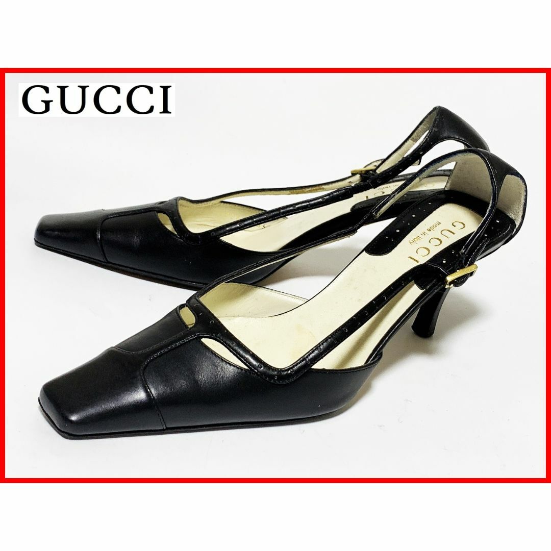 GUCCI グッチ 35.5≒22.5cm パンプス サンダル 黒 jtu GUCCI グッチ 35.5≒22.5cm パンプス サンダル 黒 jtu