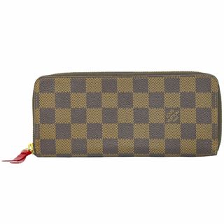 ルイヴィトン(LOUIS VUITTON)の本物 ルイヴィトン LOUIS VUITTON LV ポルトフォイユ クレマンス ダミエ エベヌ ラウンドファスナー 長財布 ブラウン N60534 ビトン 財布 ウォレット 中古(財布)
