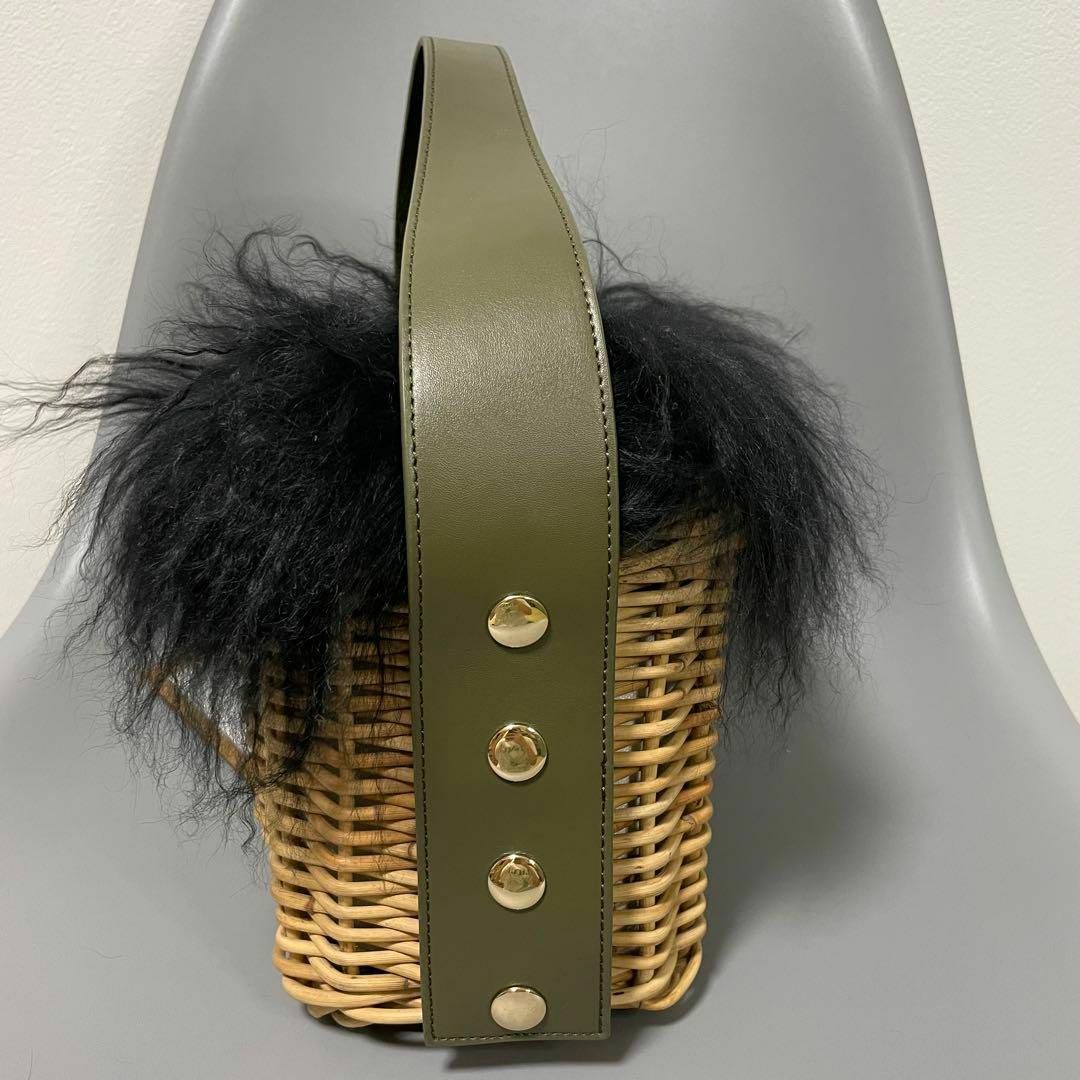 A MON GOUT - 【新品タグ付き】 アモング 籠バッグ チベットラム A MON GOUT - 【新品タグ付き】 アモング 籠バッグ チベットラム