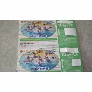 東京サマーランド　株主優待券1Dayパス　２枚　(プール)