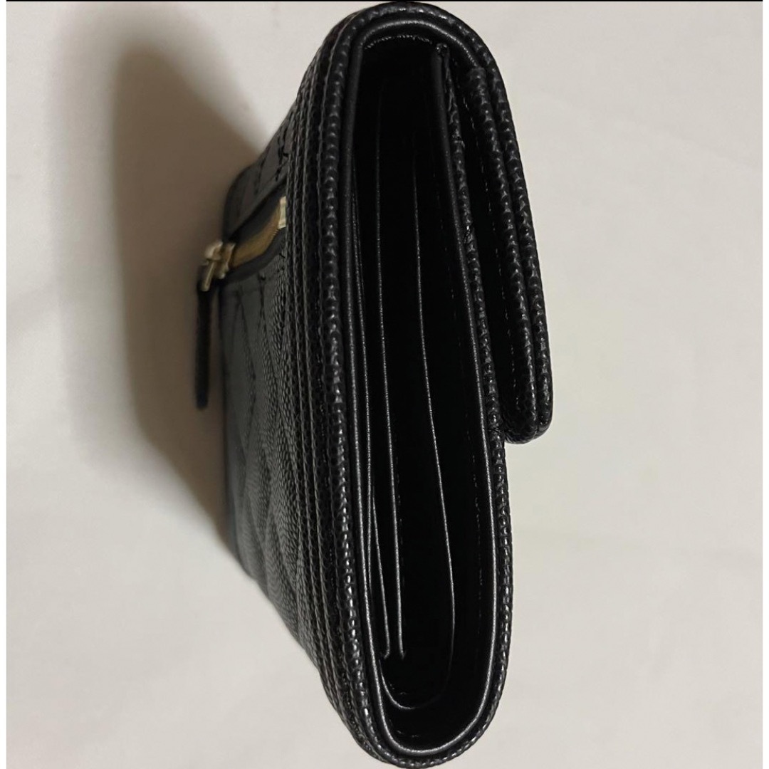 未使用】 CHANEL ボーイシャネル キャビアスキン 三つ折り 財布 黒 未使用】 CHANEL ボーイシャネル キャビアスキン 三つ折り 財布 黒