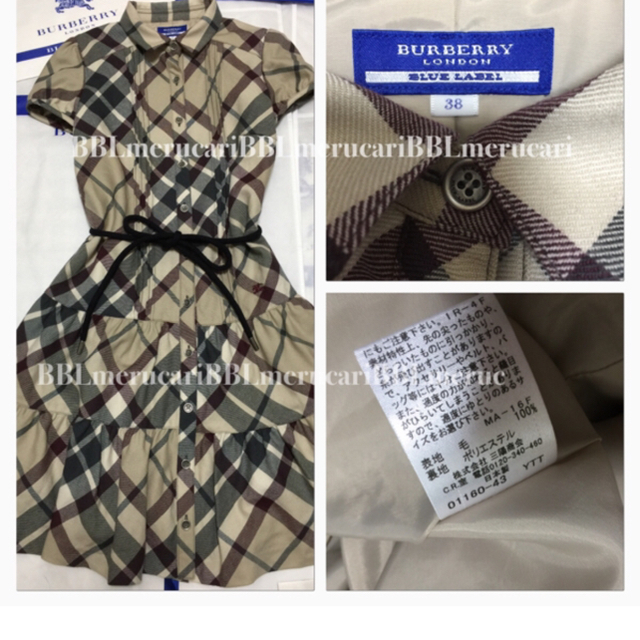 BURBERRY(バーバリー)の花桜様 専用ページ 美品 バーバリー ブルーレーベル シャツワンピース レディースのワンピース(ミニワンピース)の商品写真