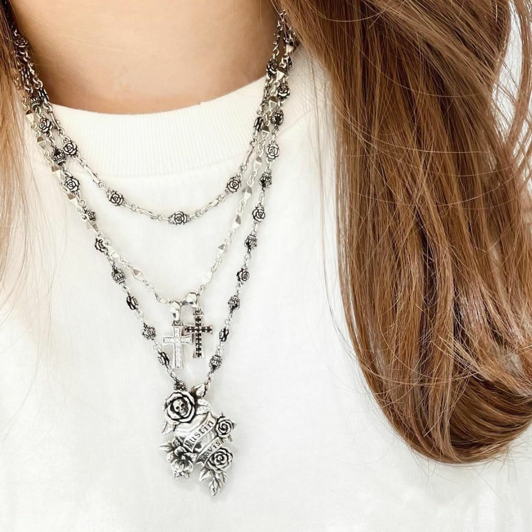 定価5.1万☆Justin Davis ハート・スカルモチーフネックレス 定価5.1万☆Justin Davis ハート・スカルモチーフネックレス