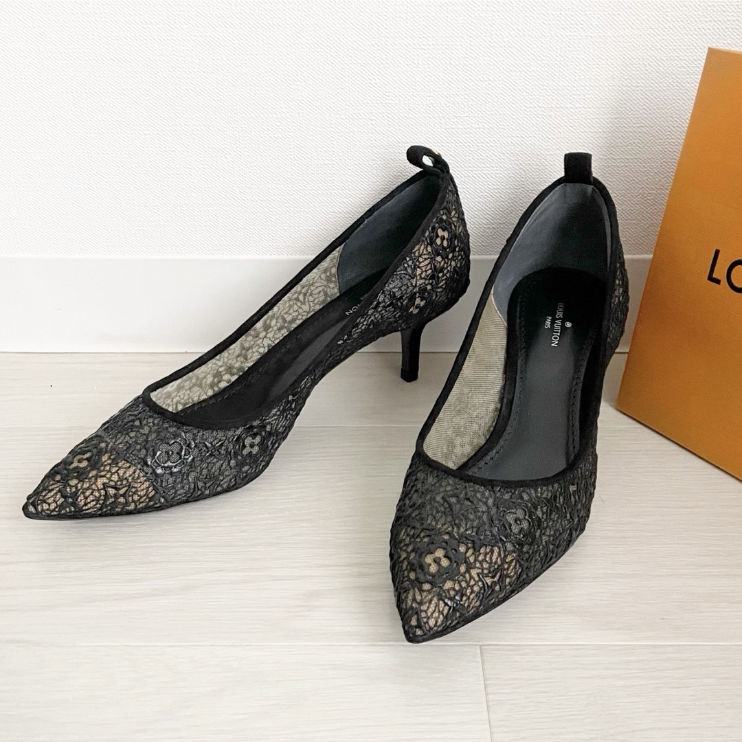 LOUIS VUITTON ルイヴィトン レースパンプス ブラック 37 レース LOUIS VUITTON ルイヴィトン レースパンプス ブラック 37 レース