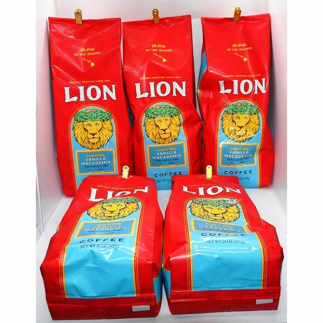 超ビッグLIONライオンコーヒー・バニマカ24oz(680g)×5袋 中抽き 超ビッグLIONライオンコーヒー・バニマカ24oz(680g)×5袋 中抽き