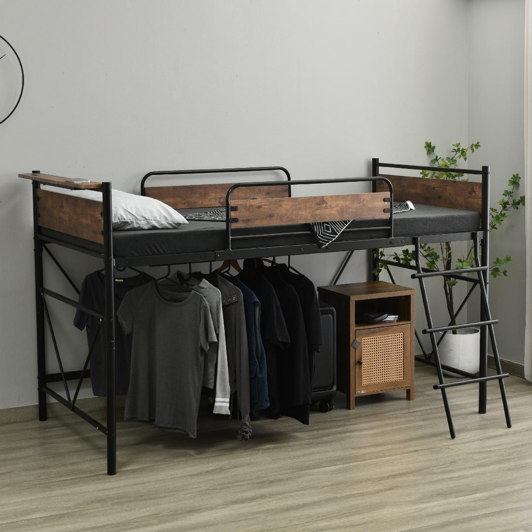 ロフトベッド パイプベッド シングル 耐荷重150kg高さ125cm ロー ロフトベッド パイプベッド シングル 耐荷重150kg高さ125cm ロー