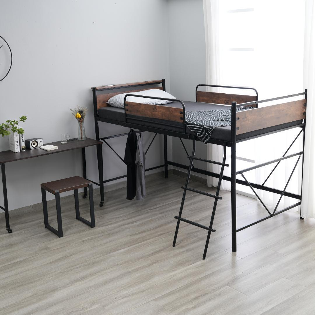 ロフトベッド パイプベッド シングル 耐荷重150kg高さ125cm ロー ロフトベッド パイプベッド シングル 耐荷重150kg高さ125cm ロー