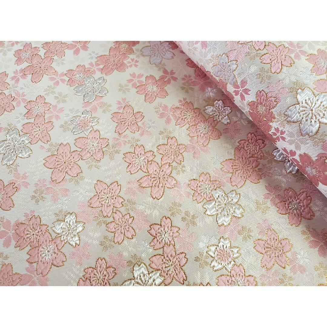 西陣 - SALE! 西陣織 高級金襴生地 舞桜 ピンク/金 KY-331-1の 西陣 - SALE! 西陣織 高級金襴生地 舞桜 ピンク/金 KY-331-1の