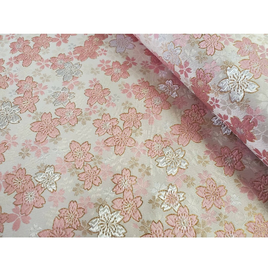 西陣 - SALE! 西陣織 高級金襴生地 舞桜 ピンク/金 KY-331-1の 西陣 - SALE! 西陣織 高級金襴生地 舞桜 ピンク/金 KY-331-1の