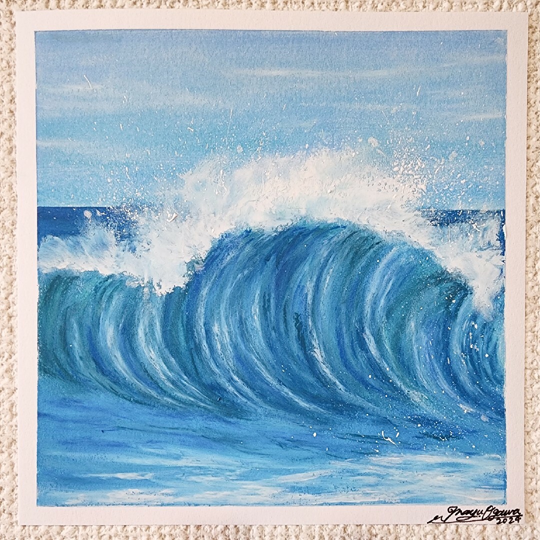 風景画 海の絵 夏 アート パステル画 絵画 自然 オイルパステル 風景画 海の絵 夏 アート パステル画 絵画 自然 オイルパステル