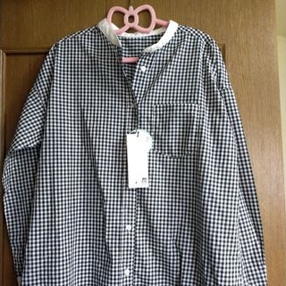 ニッセン(ニッセン)の★新品★ギンガムチェックロングシャツワンピース(ロングワンピース/マキシワンピース)