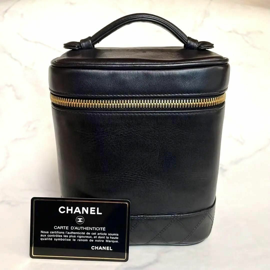 CHANEL - 【美品】CHANEL バニティバッグ　ラムスキン　黒