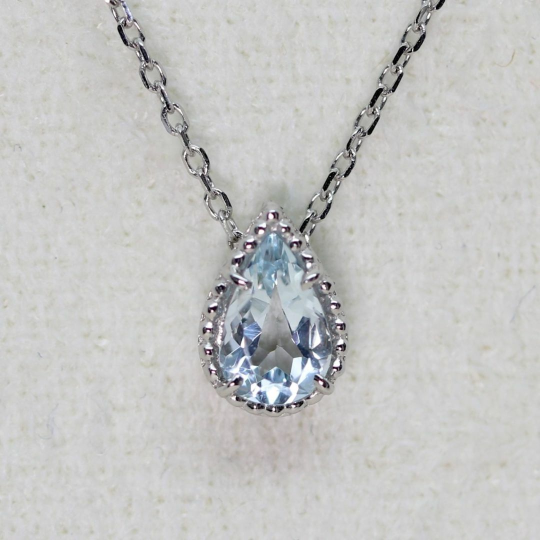 ヴァンドーム青山 プラチナ ドロップ ネックレス アクアマリン ヴァンドーム青山 プラチナ ドロップ ネックレス アクアマリン