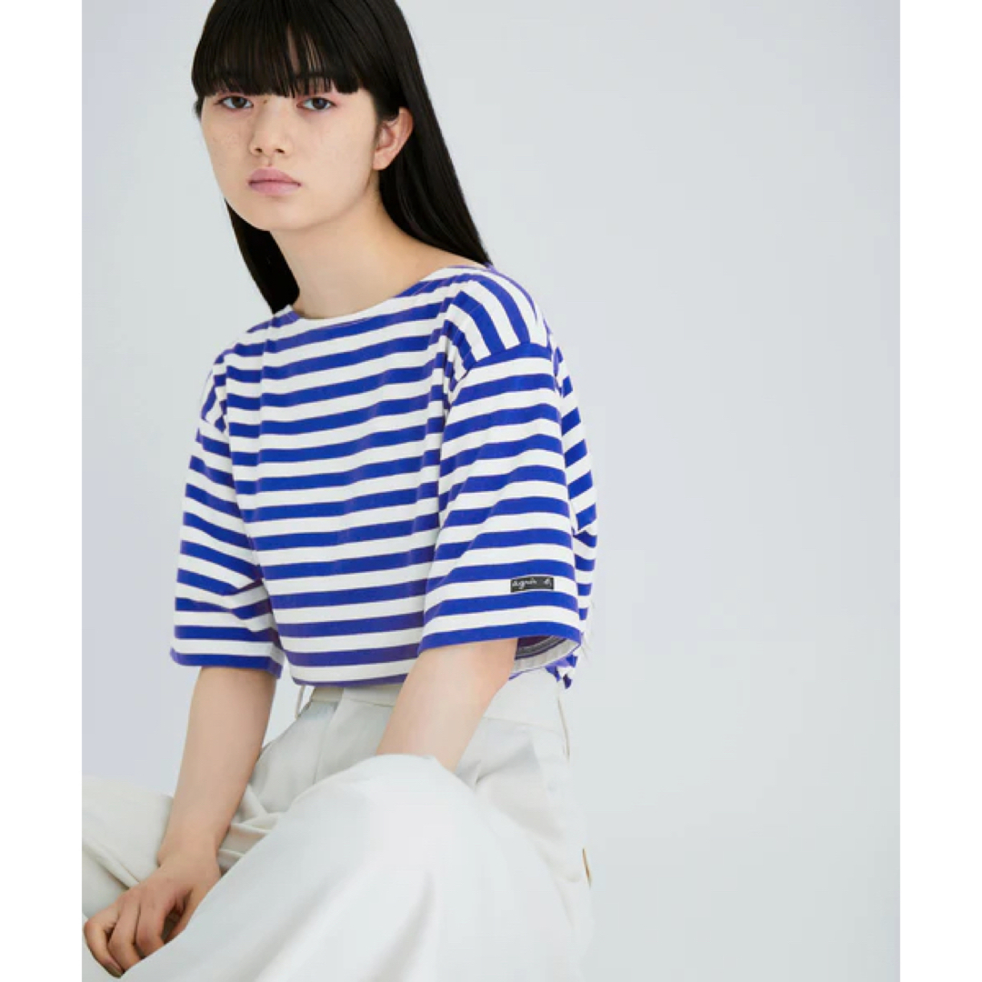 agnes b. - ハーフスリーブボーダーTシャツ　アダムエロペ　アニエスベー