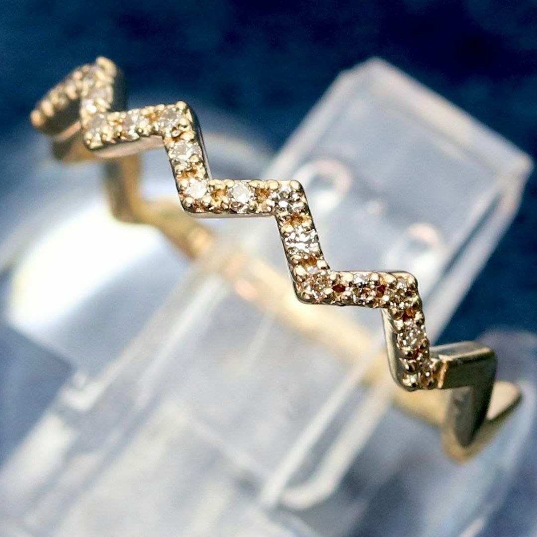 agete - アガット K10 ダイヤ ジグザグ リング ギザギザ 0.08ct agete - アガット K10 ダイヤ ジグザグ リング ギザギザ 0.08ct