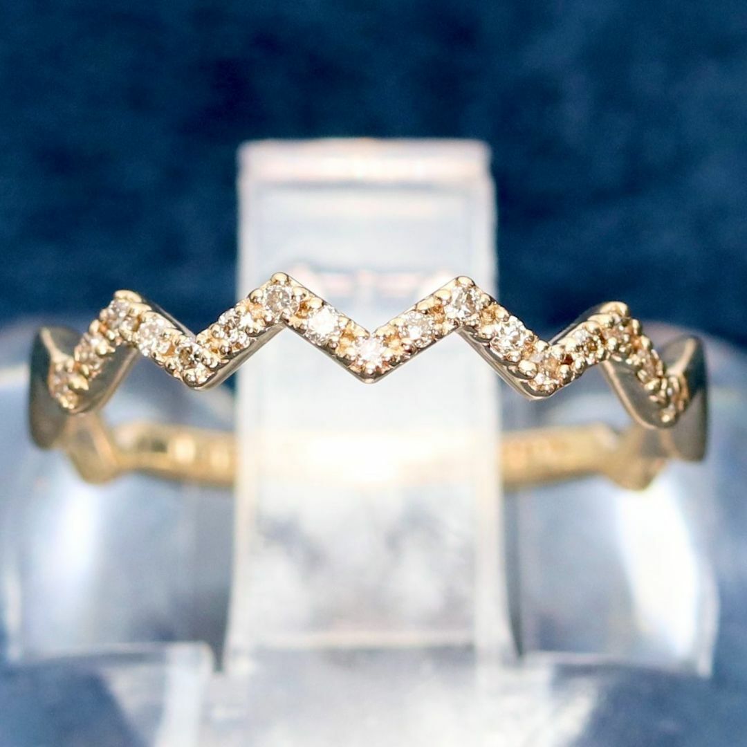 agete - アガット K10 ダイヤ ジグザグ リング ギザギザ 0.08ct agete - アガット K10 ダイヤ ジグザグ リング ギザギザ 0.08ct