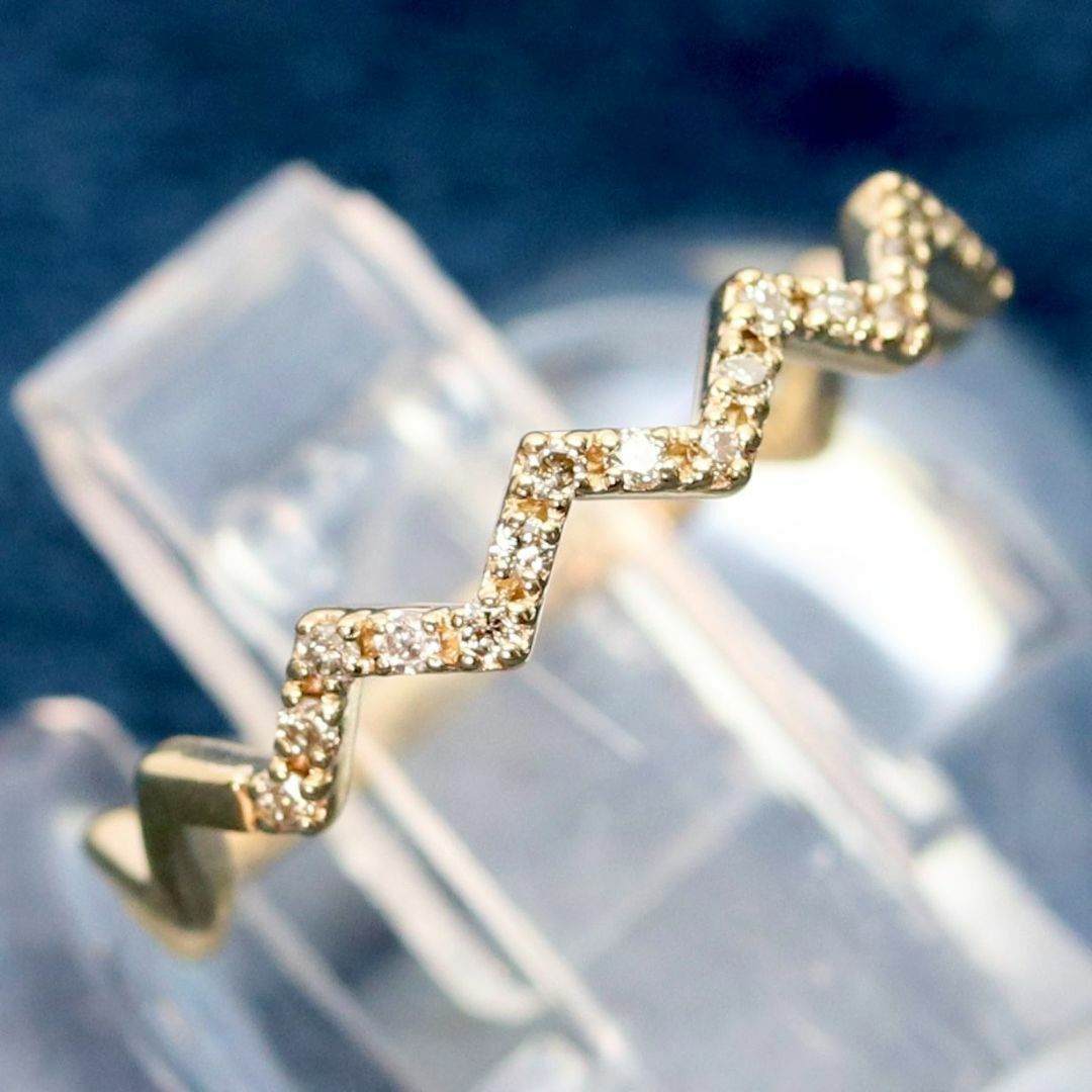 agete - アガット K10 ダイヤ ジグザグ リング ギザギザ 0.08ct agete - アガット K10 ダイヤ ジグザグ リング ギザギザ 0.08ct