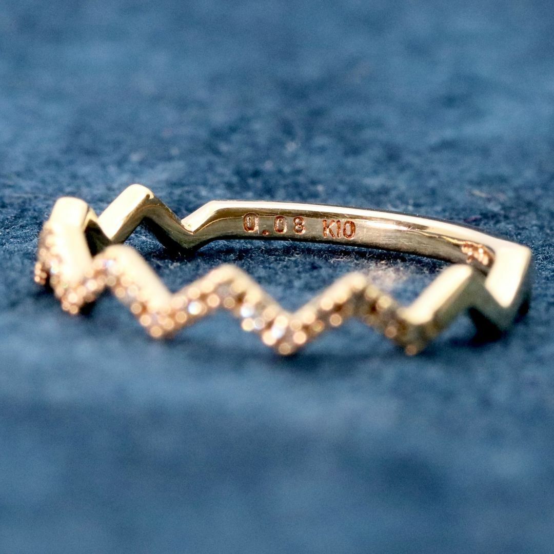 agete - アガット K10 ダイヤ ジグザグ リング ギザギザ 0.08ct agete - アガット K10 ダイヤ ジグザグ リング ギザギザ 0.08ct
