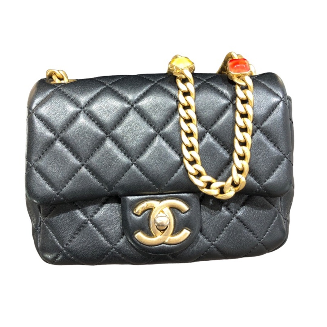 CHANEL - 　シャネル CHANEL ミニマトラッセ18 AS2379 ブラック/GD金具 ラムスキン レディース ショルダーバッグ