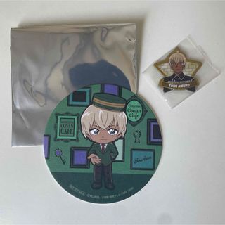 安室透/コナンカフェコースター&くら寿司マグネットセット(キャラクターグッズ)