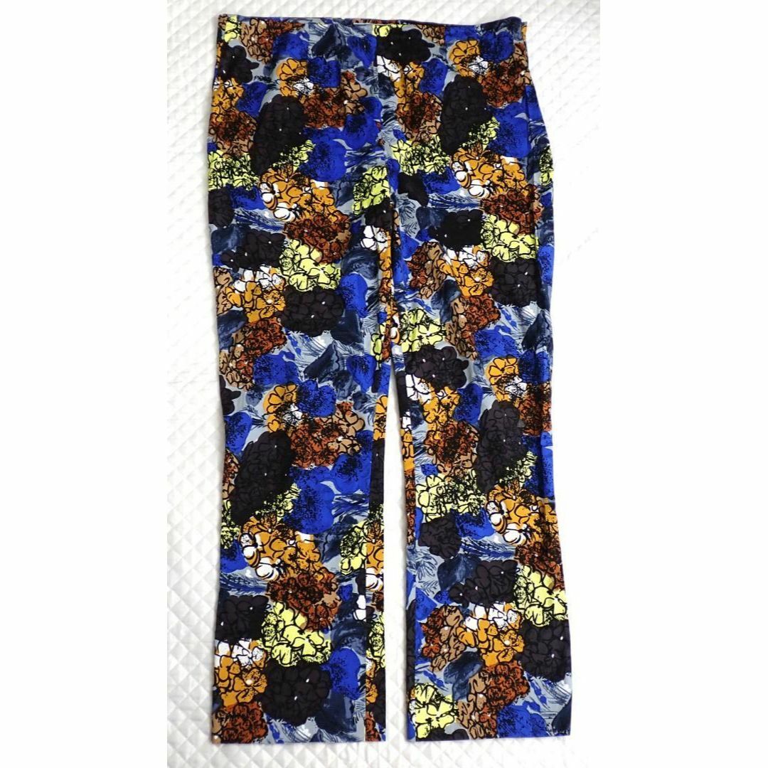 美品 PRADA プラダ フローラル柄 スラックス 44 フラワー 花柄パンツ