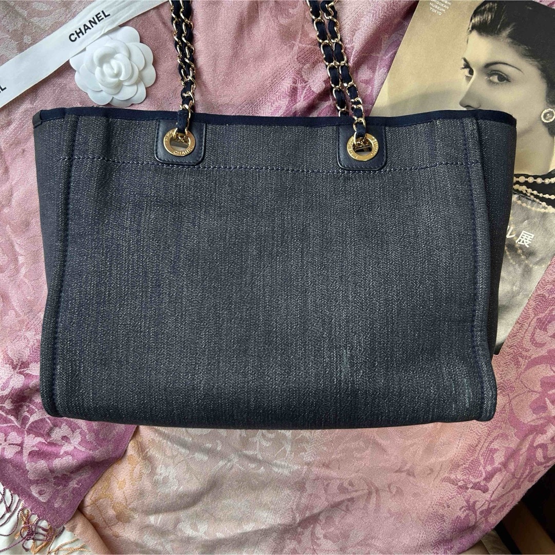 CHANEL - CHANEL シャネル ドーヴィル トートバッグ デニム CHANEL - CHANEL シャネル ドーヴィル トートバッグ デニム