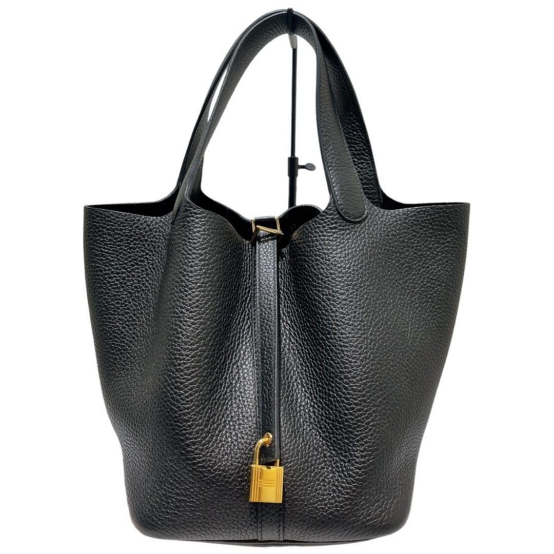HERMES - 　エルメス HERMES ピコタンロックMM U刻(2022年製) ブラック/シルバー金具 トリヨン ユニセックス ハンドバッグ