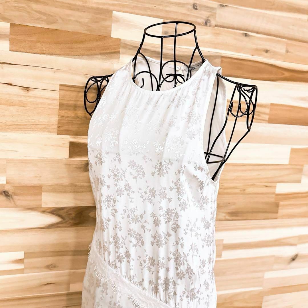 ZARA - 【ザラ】花柄レース ジャガード ノースリーブ ロング ZARA - 【ザラ】花柄レース ジャガード ノースリーブ ロング