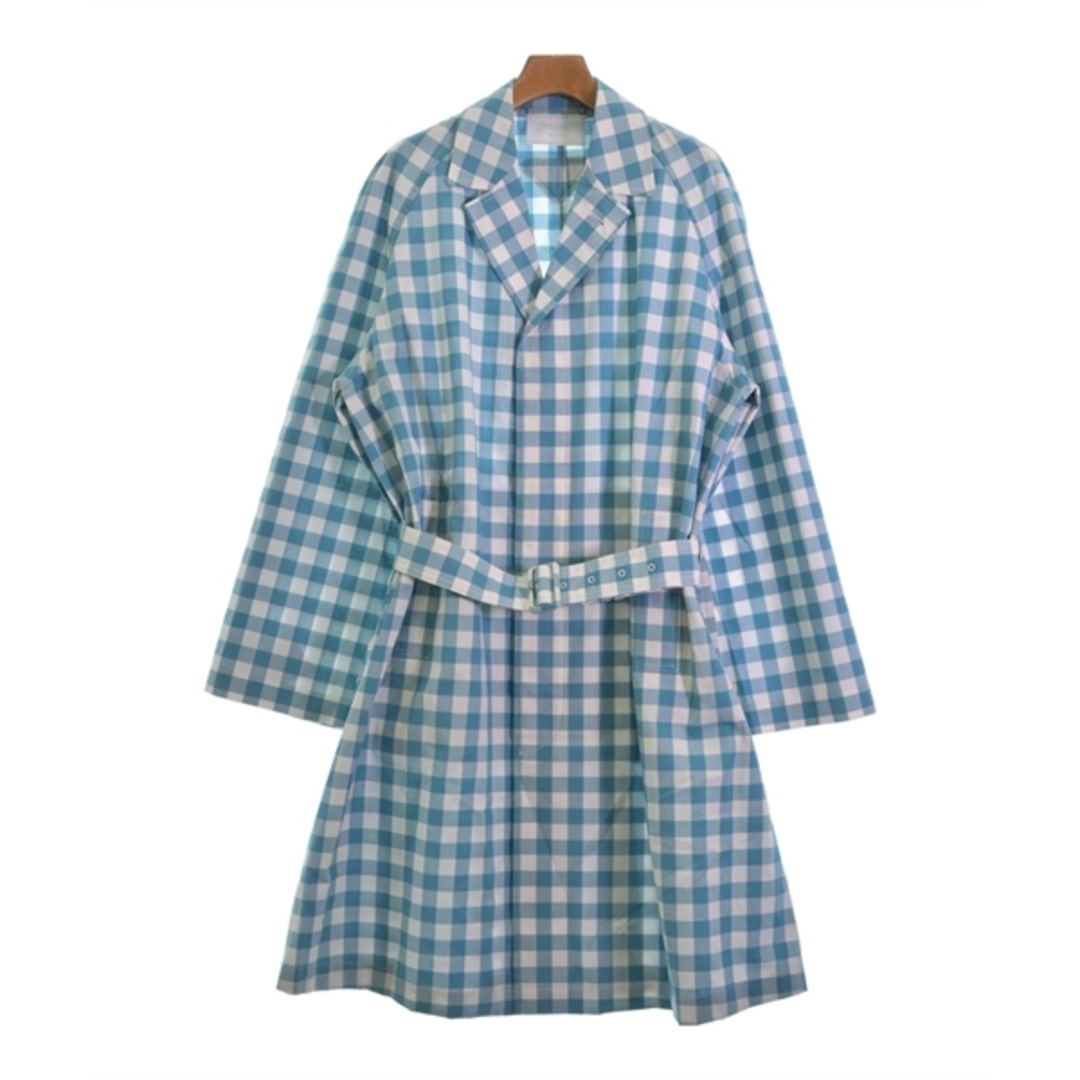 PRADA - PRADA プラダ コート(その他) 46(M位) 水色x白 PRADA - PRADA プラダ コート(その他) 46(M位) 水色x白