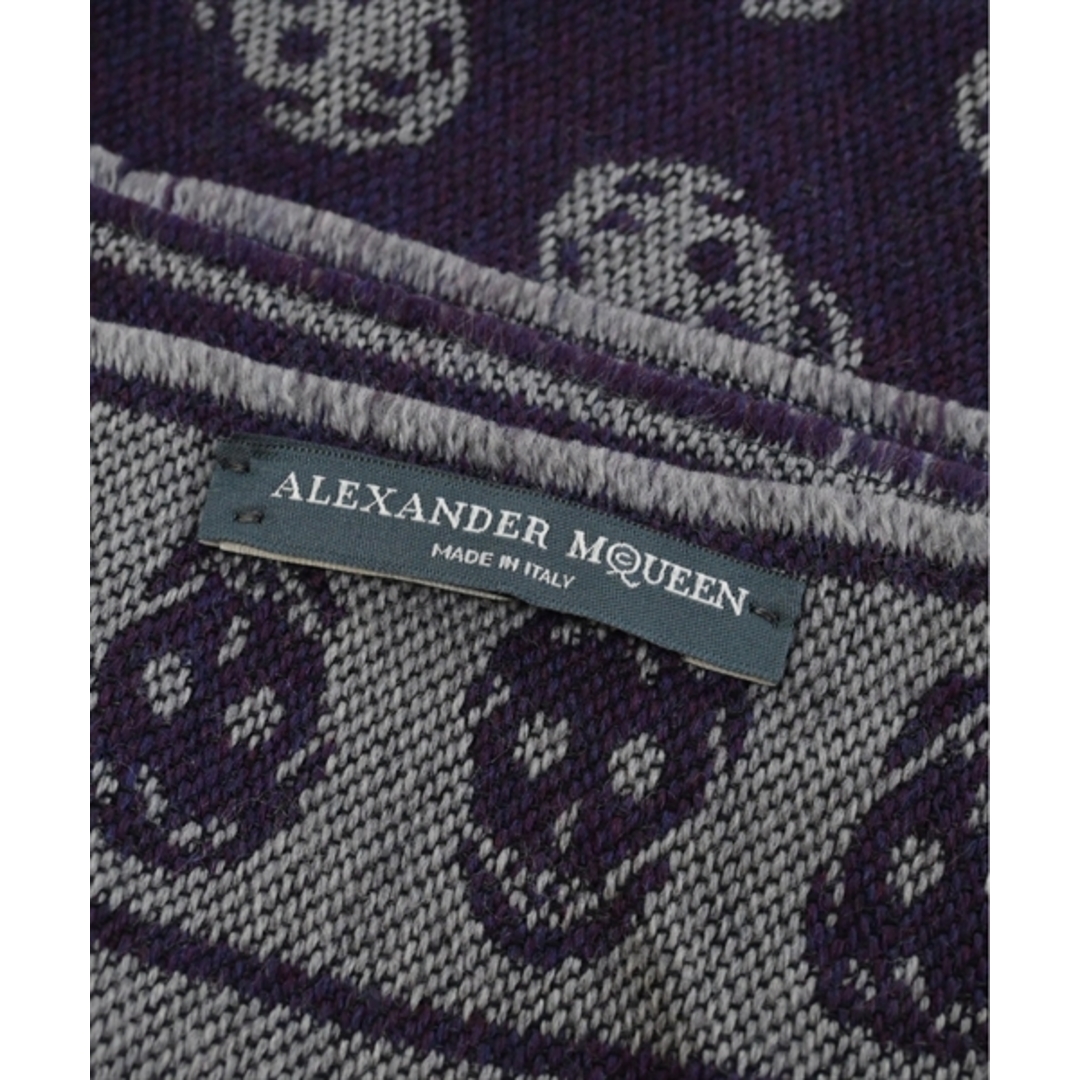ALEXANDER MCQUEEN マフラー - 紫xグレー(総柄) 【古着】 ALEXANDER MCQUEEN マフラー - 紫xグレー(総柄) 【古着】