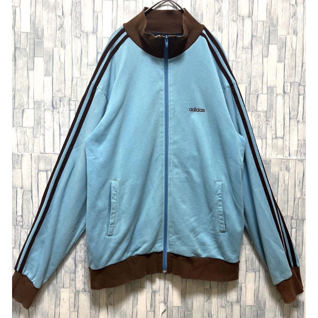 00s アディダス トラックジャケット ジャージ XL 緑ベージュ ワンポイント 00s アディダス トラックジャケット ジャージ XL 緑ベージュ ワンポイント