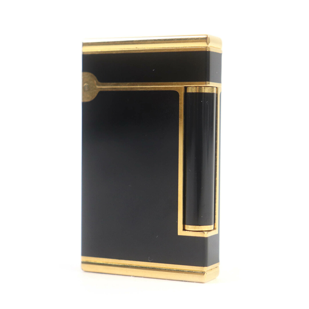 DUPONT - 美品□Dupont デュポン ノルマンディ ラッカー スクエア型 ローラー式 喫煙具 ガスライター ゴールド ブラック フランス製 メンズ 着火確認済み