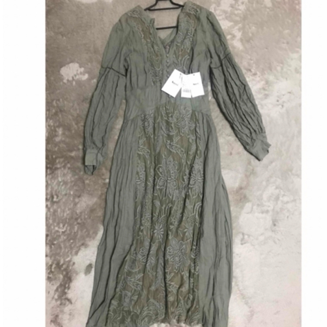 ロングワンピース+マキシワンピース Ameri VINTAGE - MEDI EMBROIDERY TULLE LACE DRESS