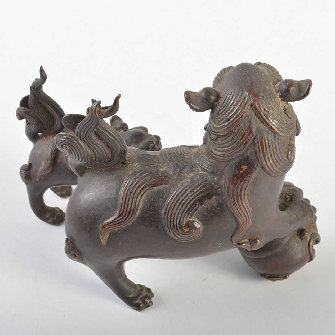 中国 古銅宣徳銅 玉乗り獅子 親子 鈴 置物 M R7409の通販 by 中国 古銅宣徳銅 玉乗り獅子 親子 鈴 置物 M R7409の通販 by