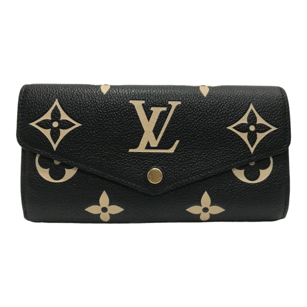 LOUIS VUITTON ルイヴィトン M80496 長財布 ポルトフォイユ･サラ ブラック・ベージュ バイカラー イニシャル入り 【中古品】 22407K138