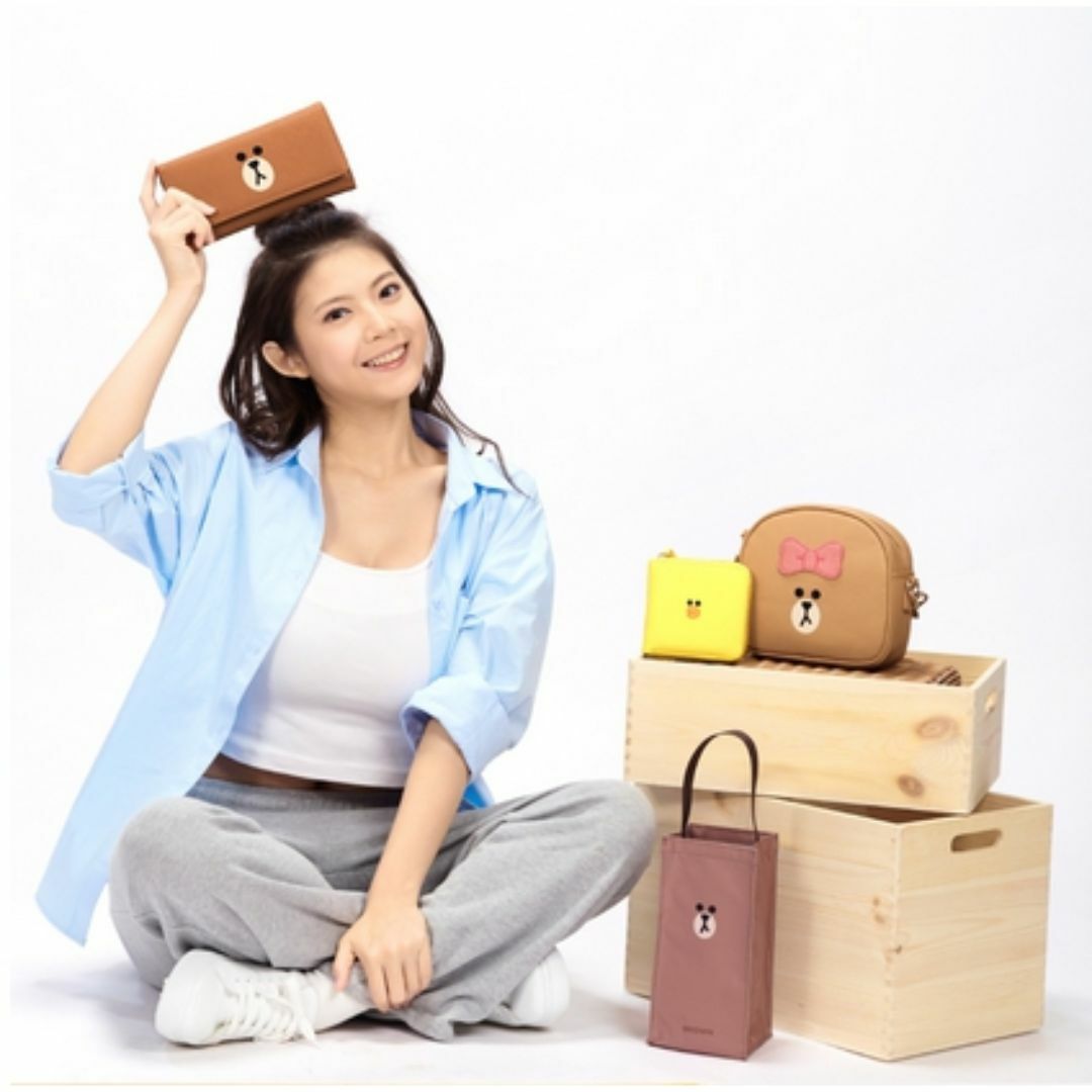 LINE FRIENDS ラインフレンズ 長財布 (Z056)(ブラウン)の LINE FRIENDS ラインフレンズ 長財布 (Z056)(ブラウン)の