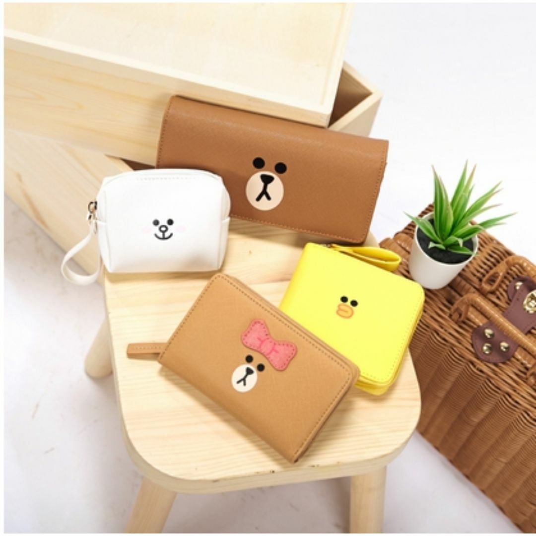 LINE FRIENDS ラインフレンズ 長財布 (Z056)(ブラウン)の LINE FRIENDS ラインフレンズ 長財布 (Z056)(ブラウン)の