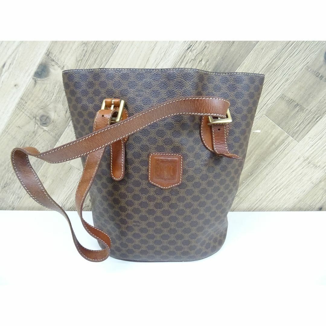 M熊024 / CELINE マカダム柄 トートバッグ PVC レザー