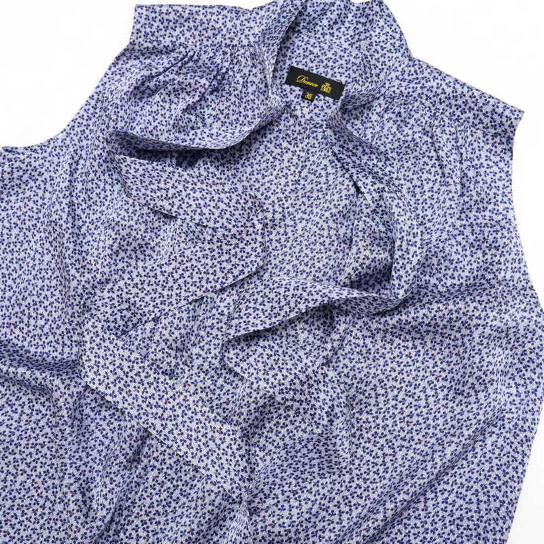 独特な店 □美品□Drawer サテンプリント サイズ36 ブラウス ドゥロワー シャツ/ブラウス(半袖/袖なし)