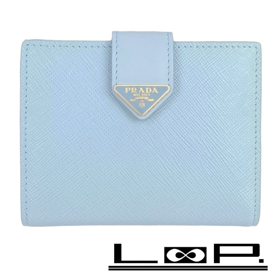 PRADA - □未使用□ プラダ 二つ折り コンパクト 財布 プレート PRADA - □未使用□ プラダ 二つ折り コンパクト 財布 プレート