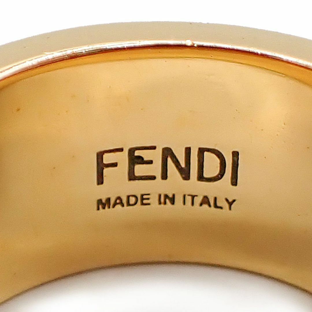 美品 フェンディ FFロゴ メタルリング 8AG945 Sサイズ 12号 美品 フェンディ FFロゴ メタルリング 8AG945 Sサイズ 12号