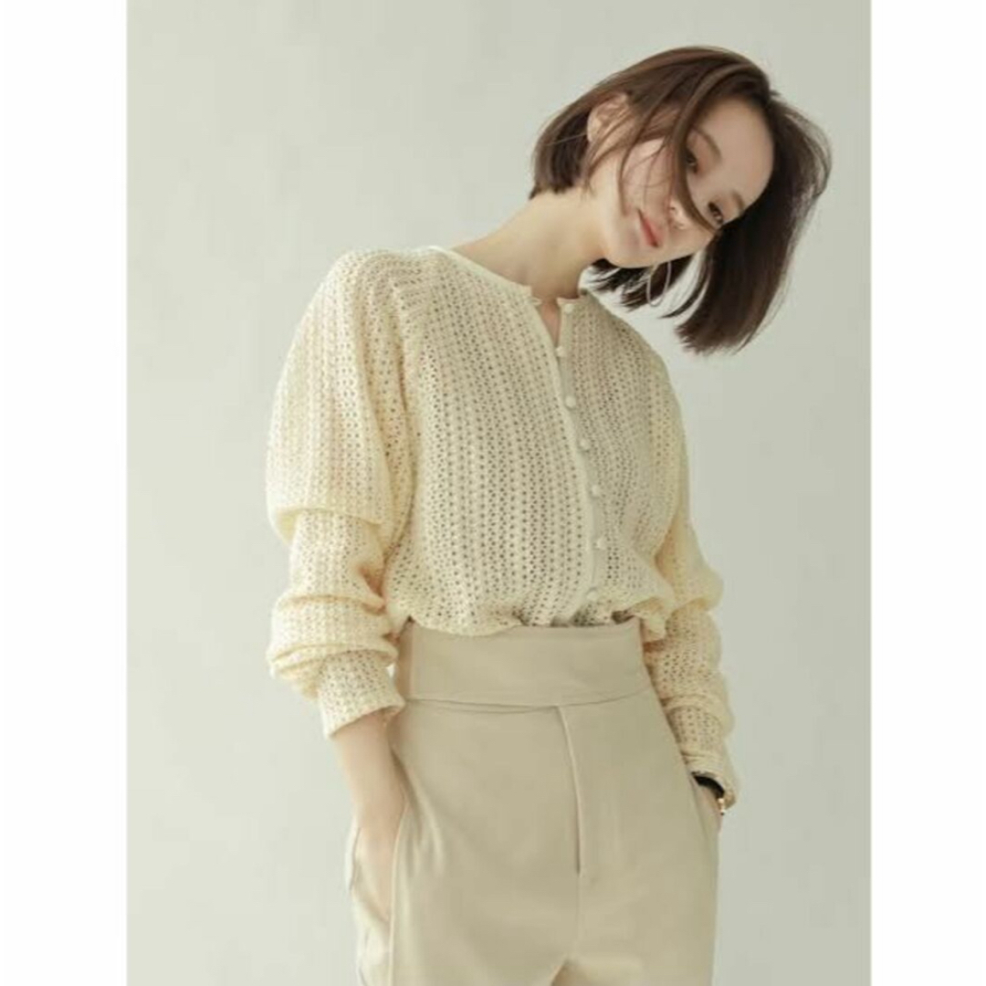 カーディガン louren front button lace cardigan