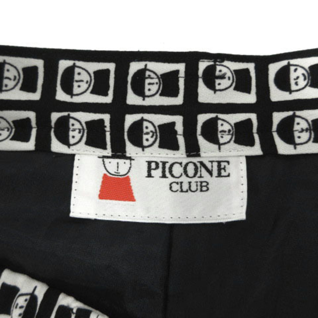 2024-25 秋冬新作 PICONE CLUB パンツ キュロット ウエストゴム ロゴパターン 黒 白 11号~