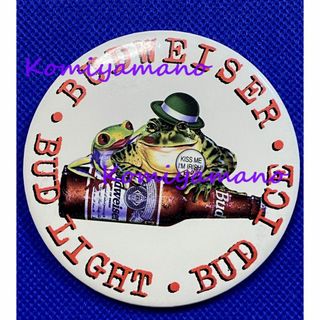 90sビンテージ バドワイザー Budweiser プロモ 缶バッジ 蛙 ビール(ノベルティグッズ)