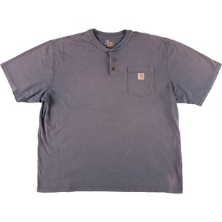 カーハート(carhartt)の古着 カーハート Carhartt ORIGINAL FIT ヘンリーネック 半袖 ワンポイントロゴポケットTシャツ メンズXXL相当 /eaa430937(Tシャツ/カットソー(半袖/袖なし))