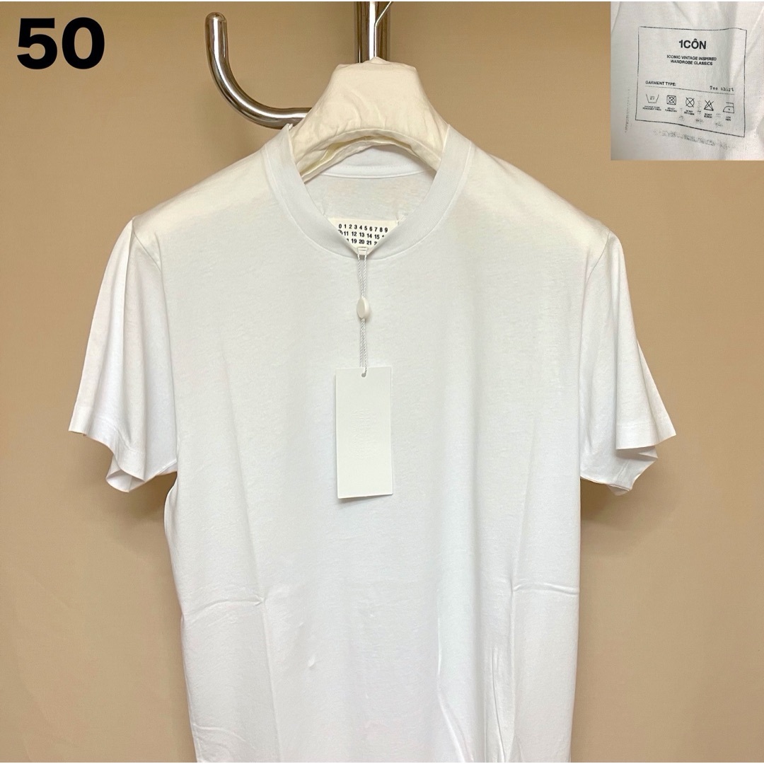 Maison Margiela（旧Maison Martin Margiela） - 新品 50 マルジェラ 21ss 1con ロゴ Tシャツ 白 1901