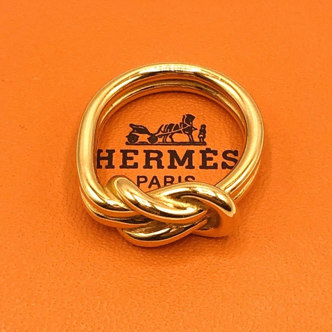 HERMES - HERMES エルメス スカーフリング アタメ ゴールド 美品