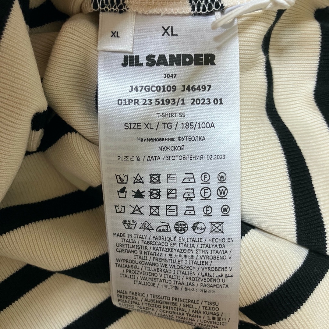 JIL SANDER - 新品 XL JIL SANDER 23ss ボーダーTシャツ 黒 白 JIL SANDER - 新品 XL JIL SANDER 23ss ボーダーTシャツ 黒 白