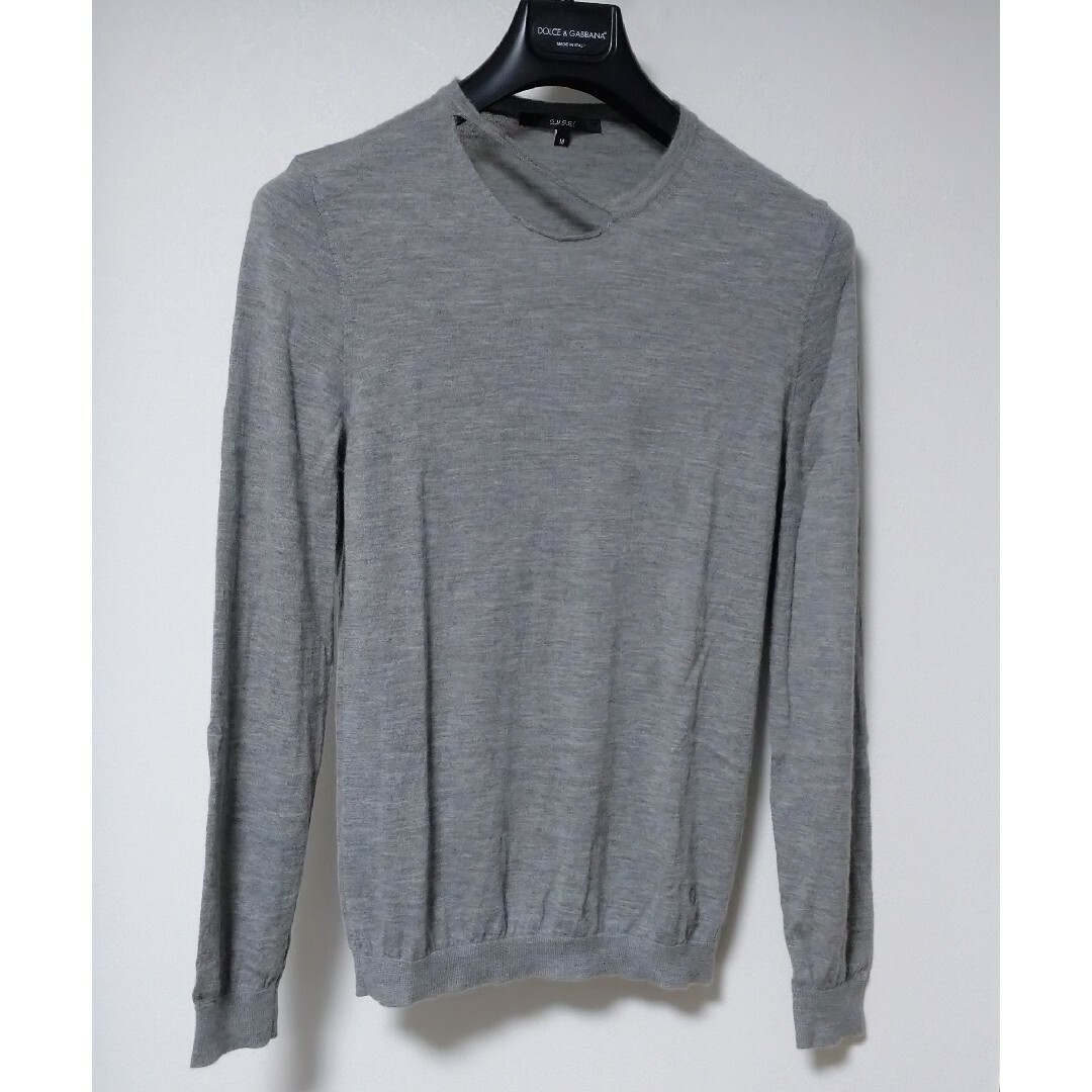 最高級 グッチ カシミヤ100% デザインニット グレー M 最高級 グッチ カシミヤ100% デザインニット グレー M